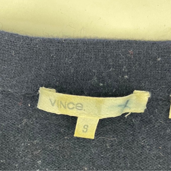 Vince Navy Gray Cashmere V neck Cardigan Women's small - Picture 1 of 3